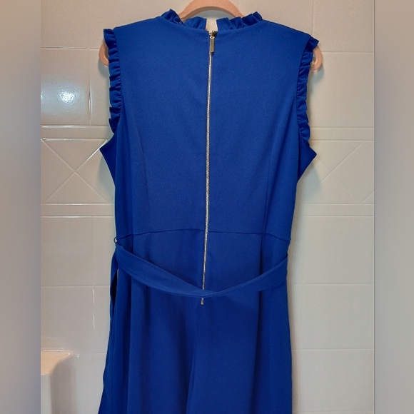 Women's Andrew Marc Ruffle Jumpsuit Blue Size 16 - Picture 8 of 11